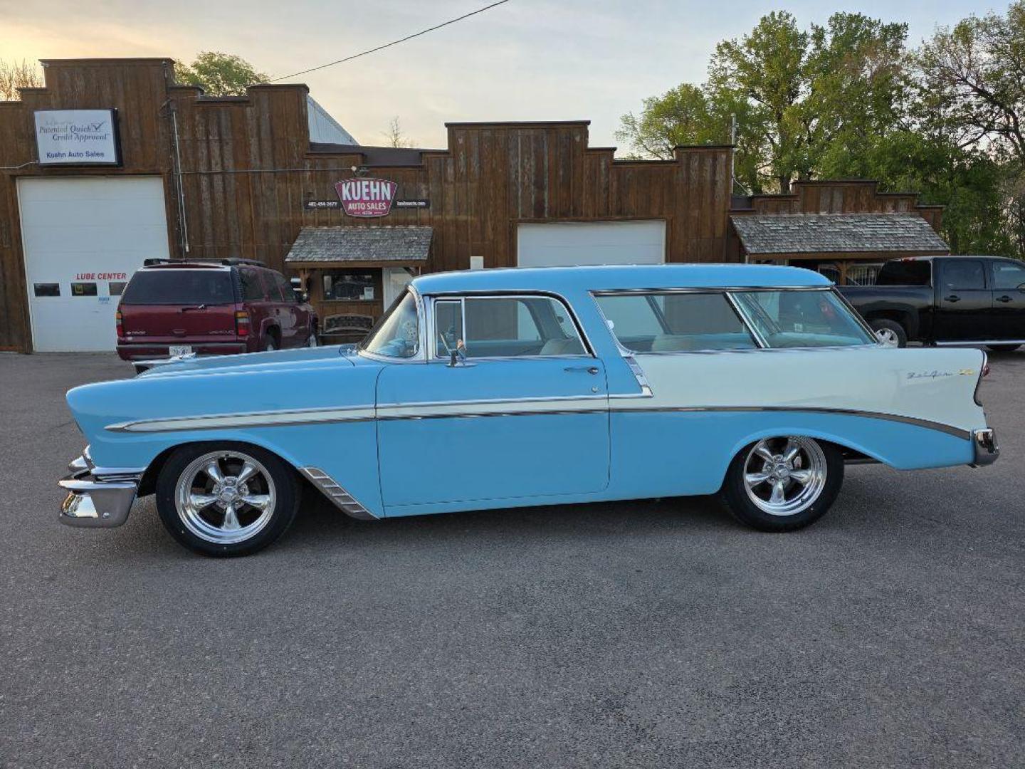 1956 BLUE CHEVROLET NOMAD WAGON (VC56S027265) with an 350 engine, Automatic transmission, located at 495 Old Highway 20 West, South Sioux City, NE, 68776, (402) 494-2677, 42.458408, -96.443512 - Photo#1