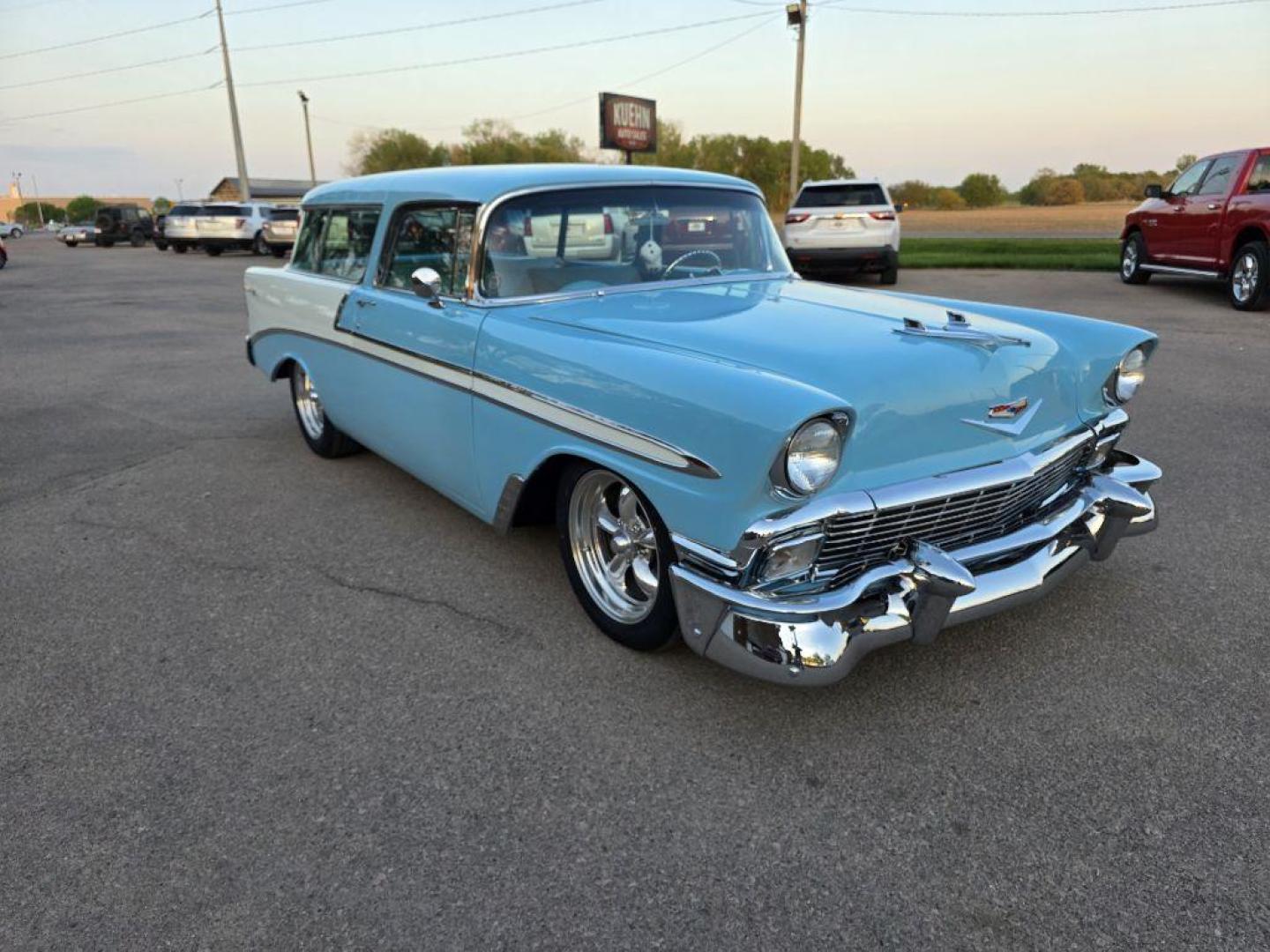1956 BLUE CHEVROLET NOMAD WAGON (VC56S027265) with an 350 engine, Automatic transmission, located at 495 Old Highway 20 West, South Sioux City, NE, 68776, (402) 494-2677, 42.458408, -96.443512 - Photo#5