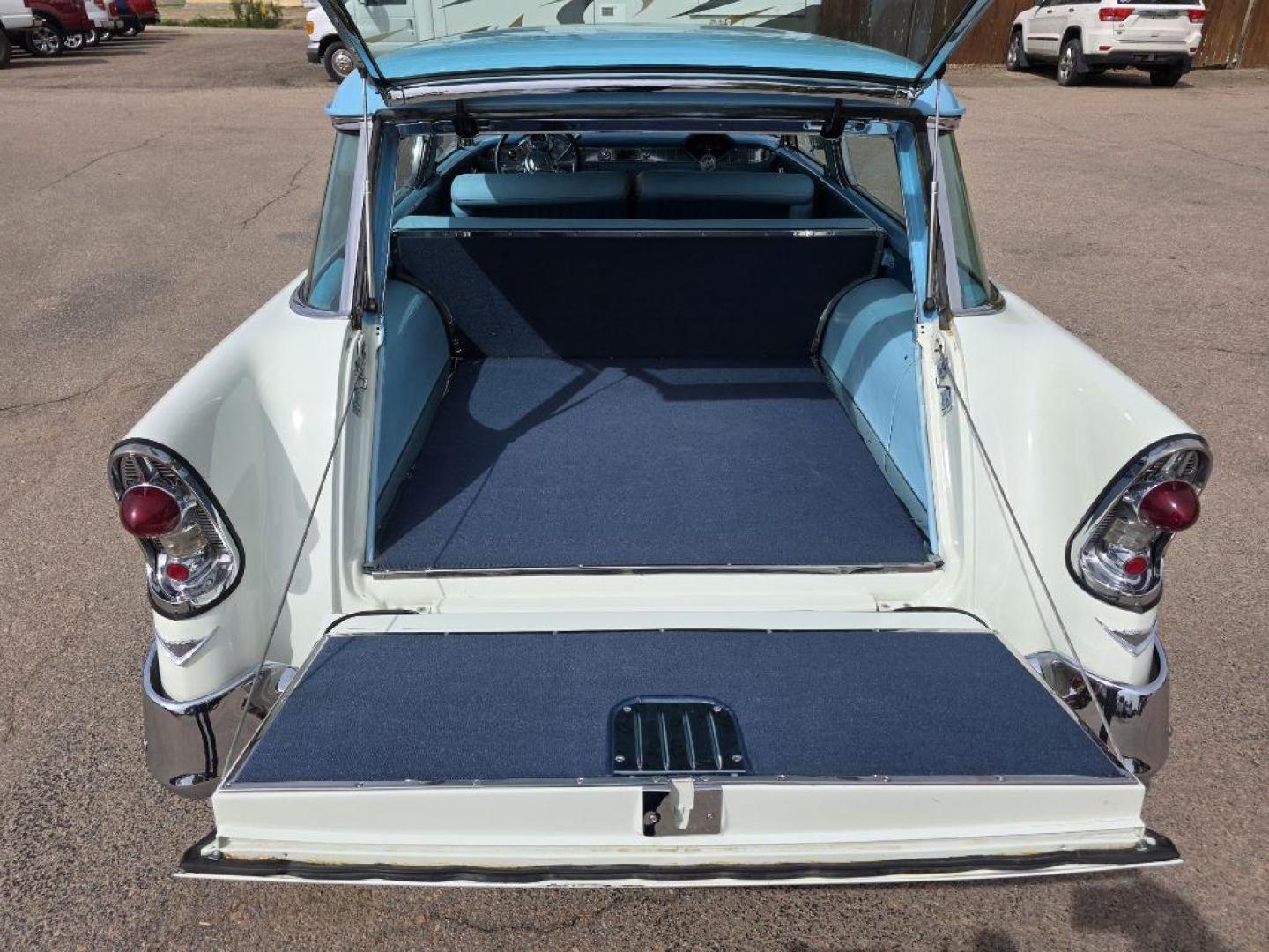 1956 BLUE CHEVROLET NOMAD WAGON (VC56S027265) with an 350 engine, Automatic transmission, located at 495 Old Highway 20 West, South Sioux City, NE, 68776, (402) 494-2677, 42.458408, -96.443512 - Photo#17