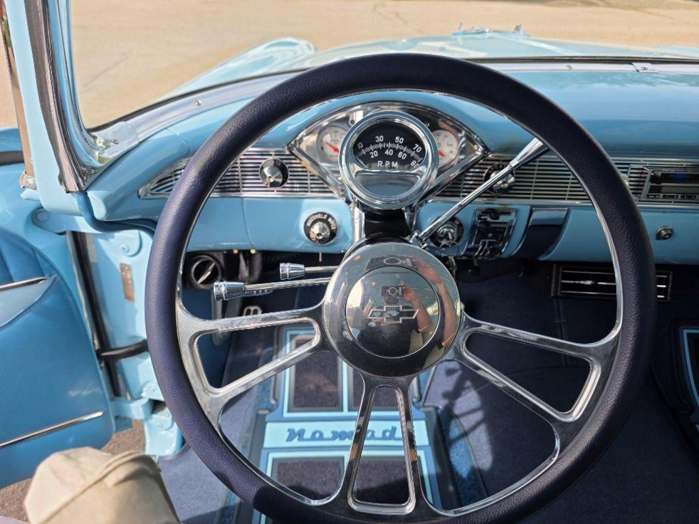 1956 BLUE CHEVROLET NOMAD WAGON (VC56S027265) with an 350 engine, Automatic transmission, located at 495 Old Highway 20 West, South Sioux City, NE, 68776, (402) 494-2677, 42.458408, -96.443512 - Photo#19