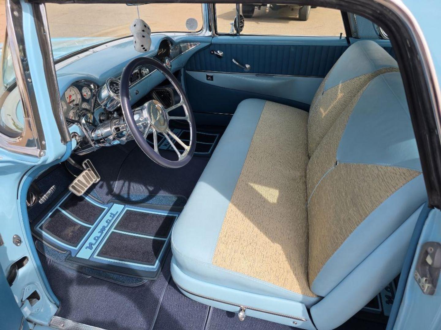 1956 BLUE CHEVROLET NOMAD WAGON (VC56S027265) with an 350 engine, Automatic transmission, located at 495 Old Highway 20 West, South Sioux City, NE, 68776, (402) 494-2677, 42.458408, -96.443512 - Photo#32